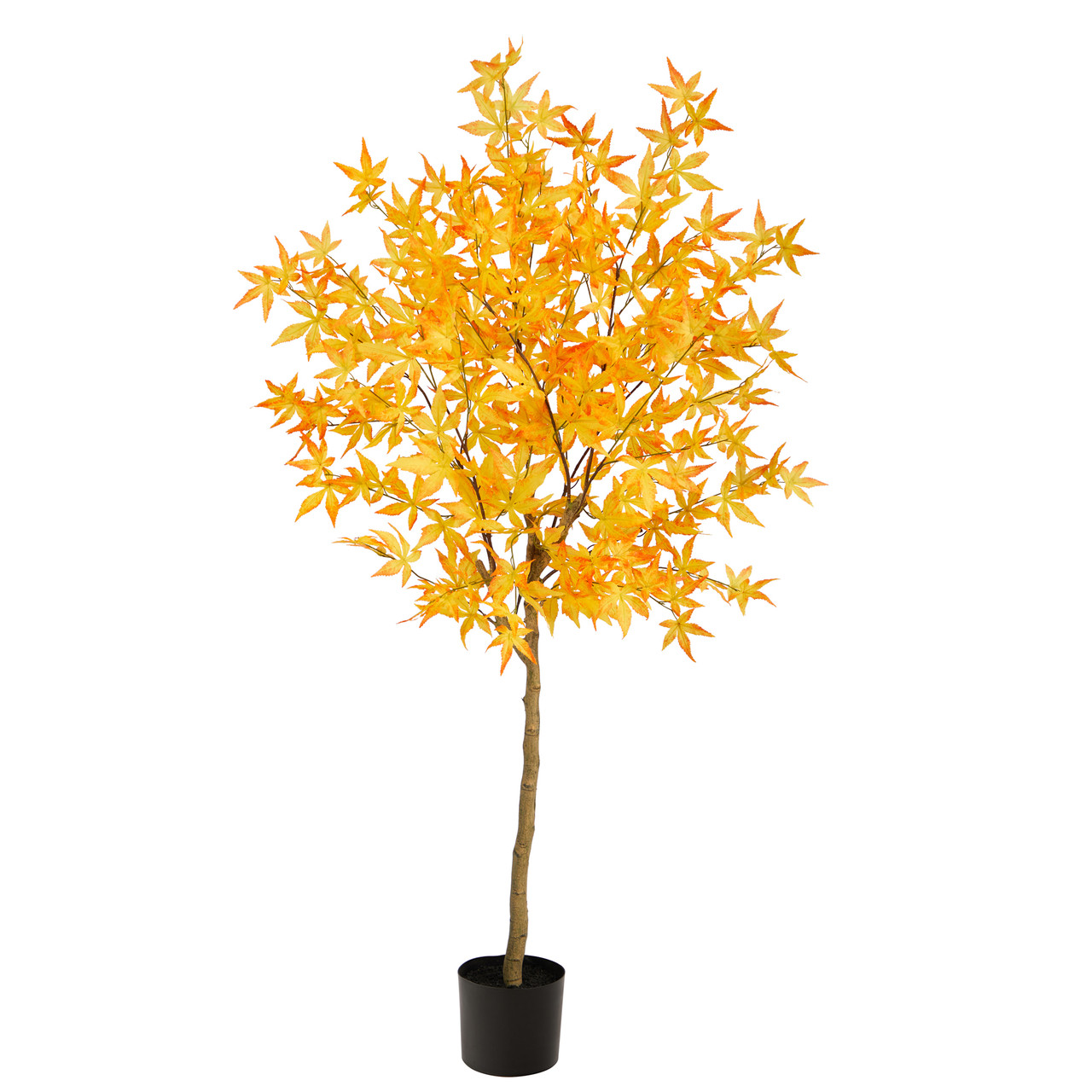 5 Ft Autumn Maple Yellow Leaves Artificial Fall Tree Modern Farmhouse