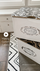 DIY Custom Labels to Organize Crafting Supplies in the Office at Modern Farmhouse Glam