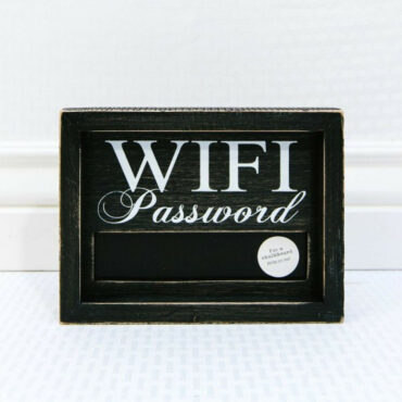 Wooden Framed Chalkboard Sign (Wifi Password), 6" X 8" X 1.5"