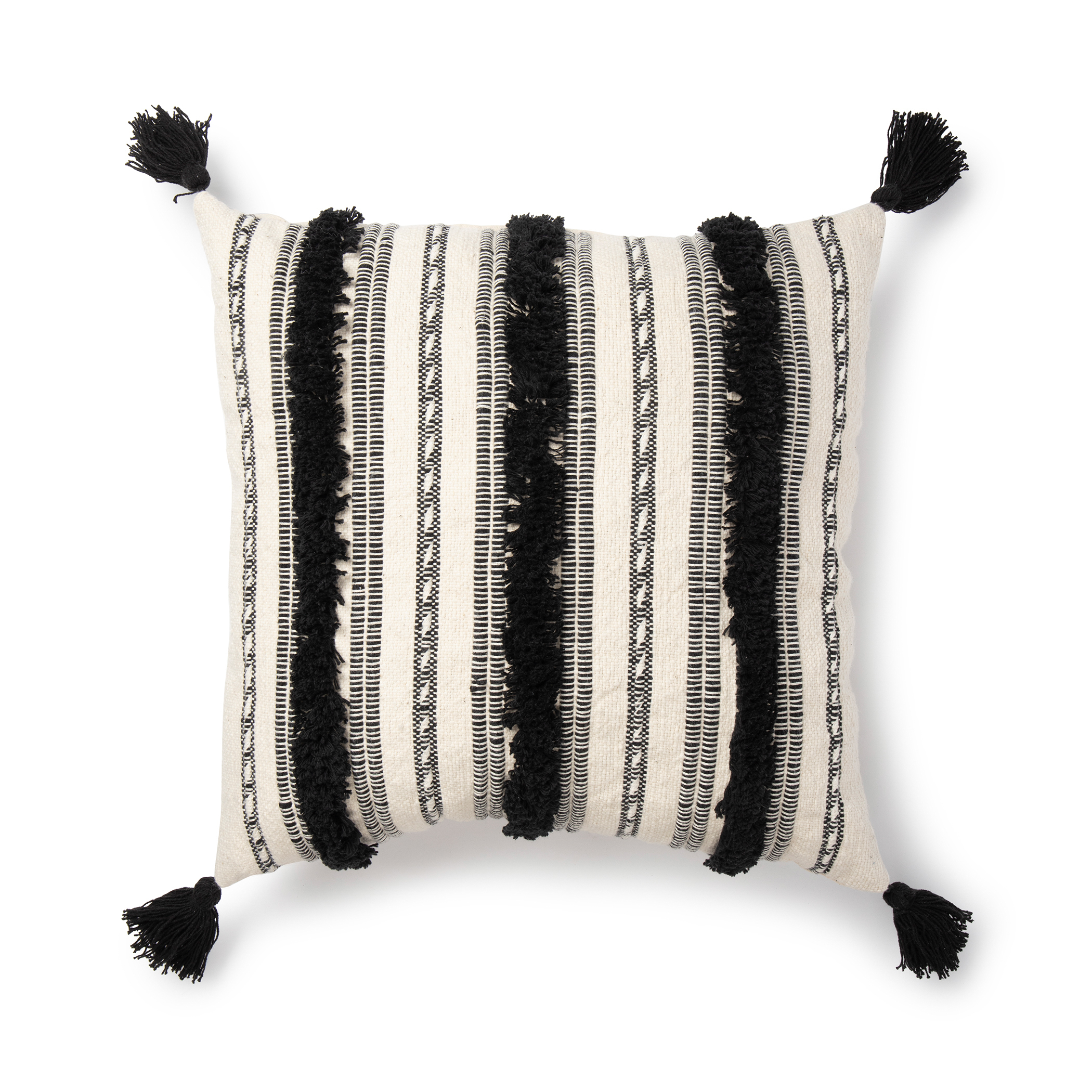 striped textured outdoor pillow