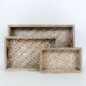 Set of 3 Bamboo Trays, 8x2.5x12, 14x2x9, 10x1.5x4
