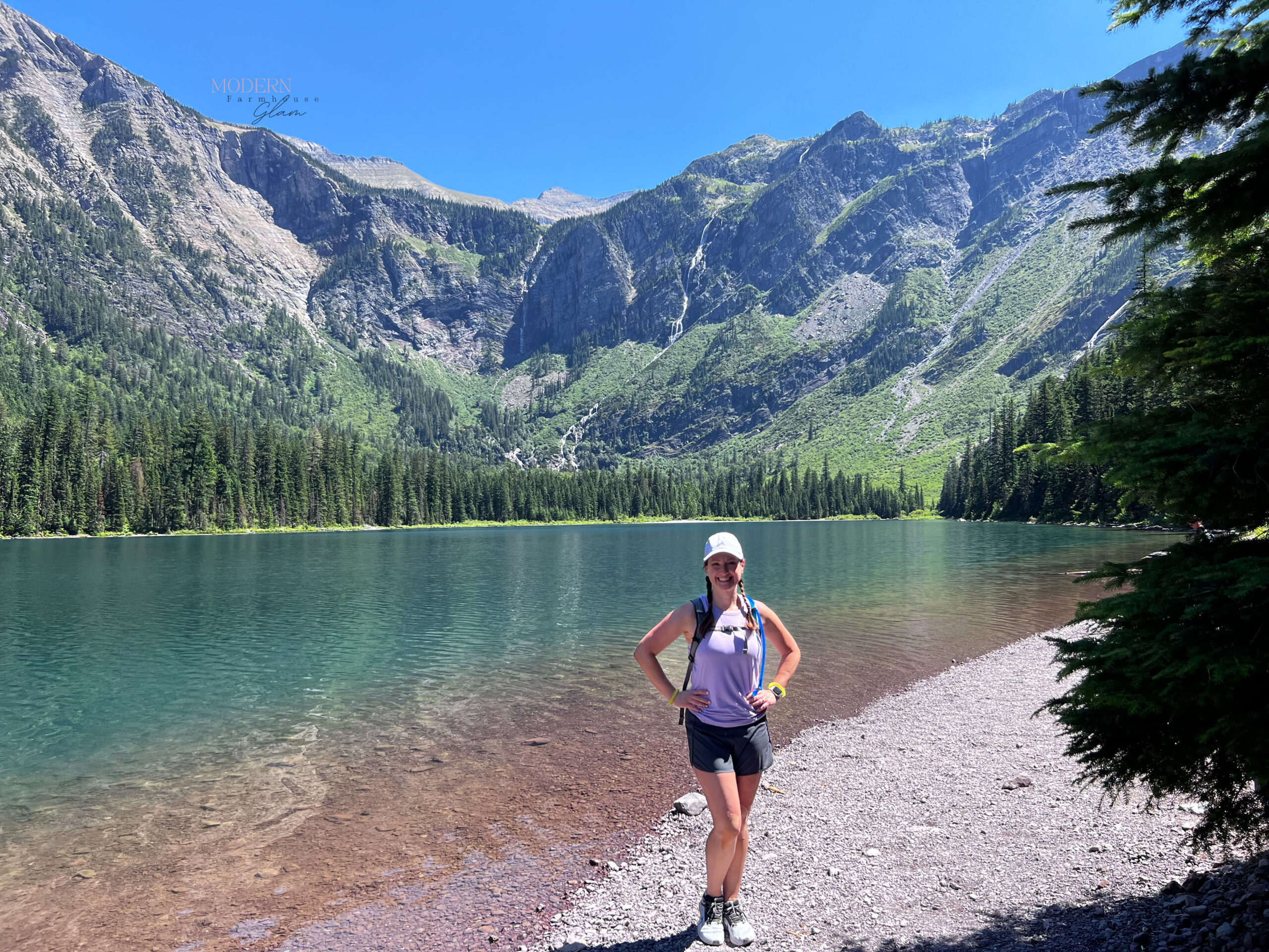 Me in front of the crystal clear waters of Avalanche Lake, Glacier National Park