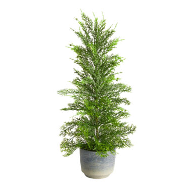 27" Cedar Artificial Christmas Tree In Decorative Planter