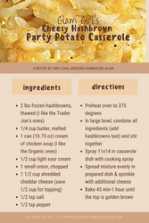 Glam Girl’s  Cheesy Hashbrown Party Potato Casserole- Recipe and How-To Video
