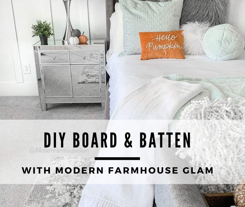 Bedroom DIY Board & Batten Wall at Modern Farmhouse Glam