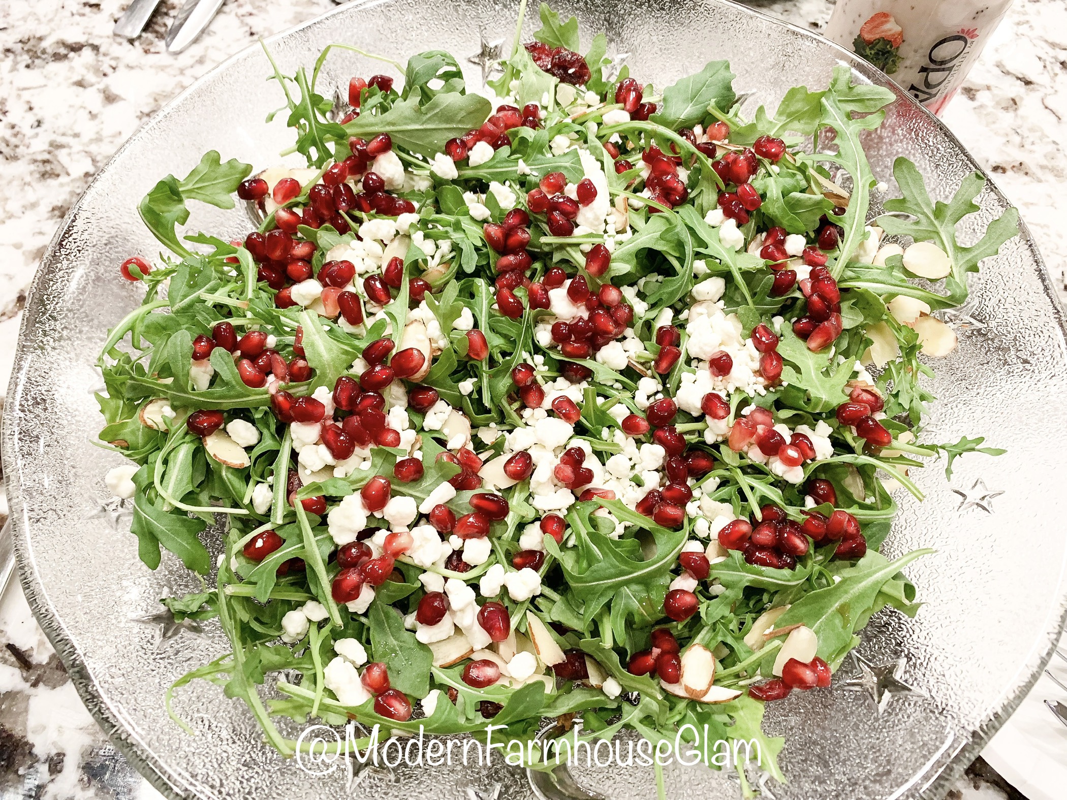 Healthy Salad Pomegranate, Goat Cheese, Almonds, Arugula