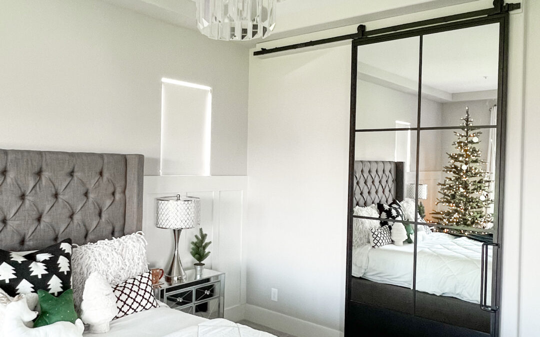 Metal Sliding Door in between Master Bedroom and Bathroom