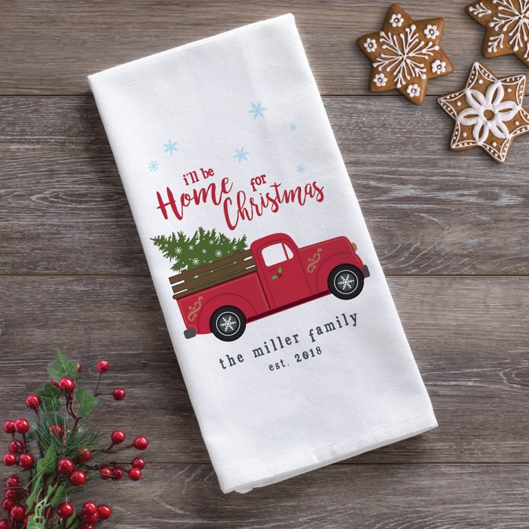 personalized christmas kitchen towels 