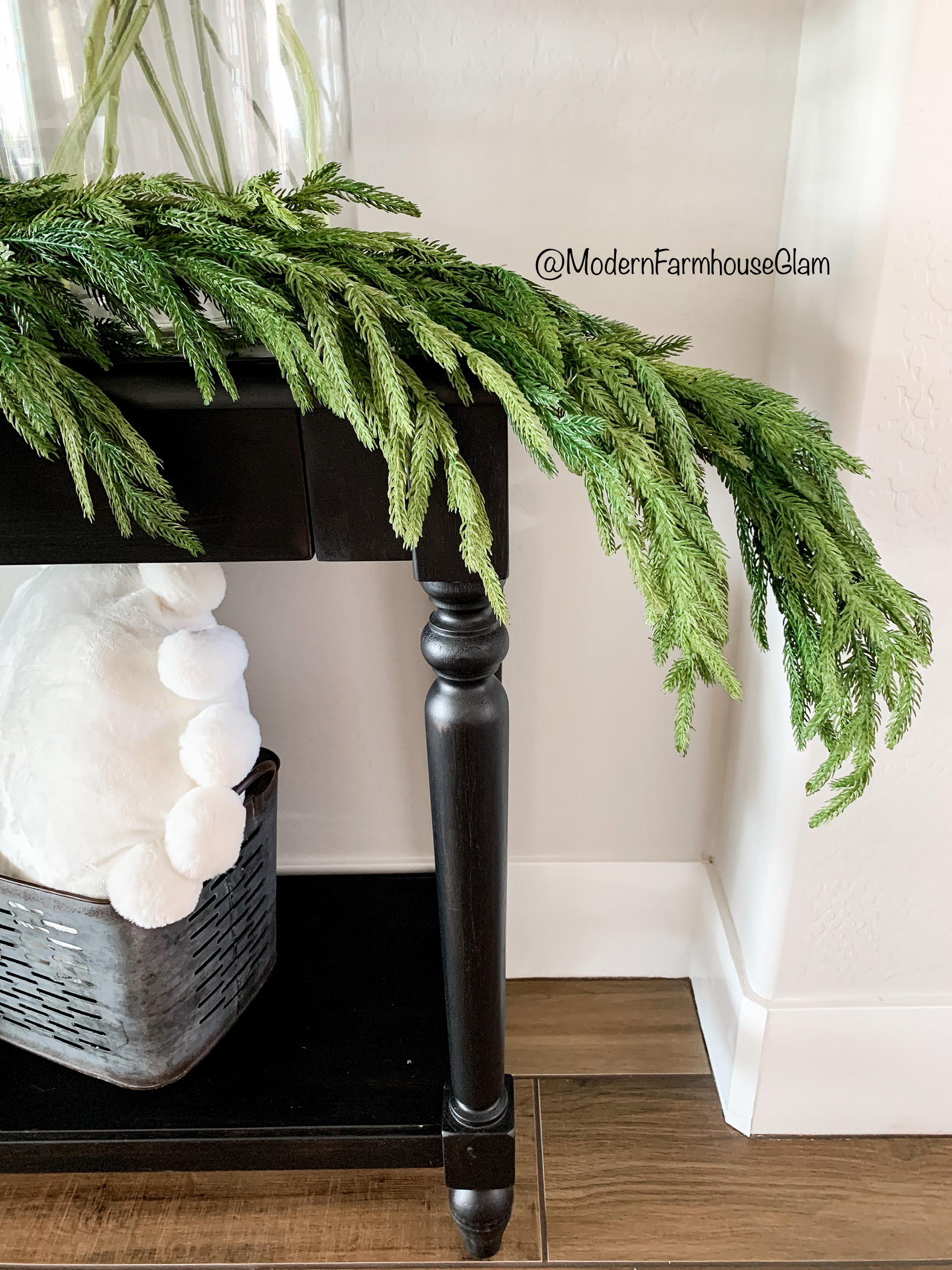 pine garland christmas modern farmhouse glam