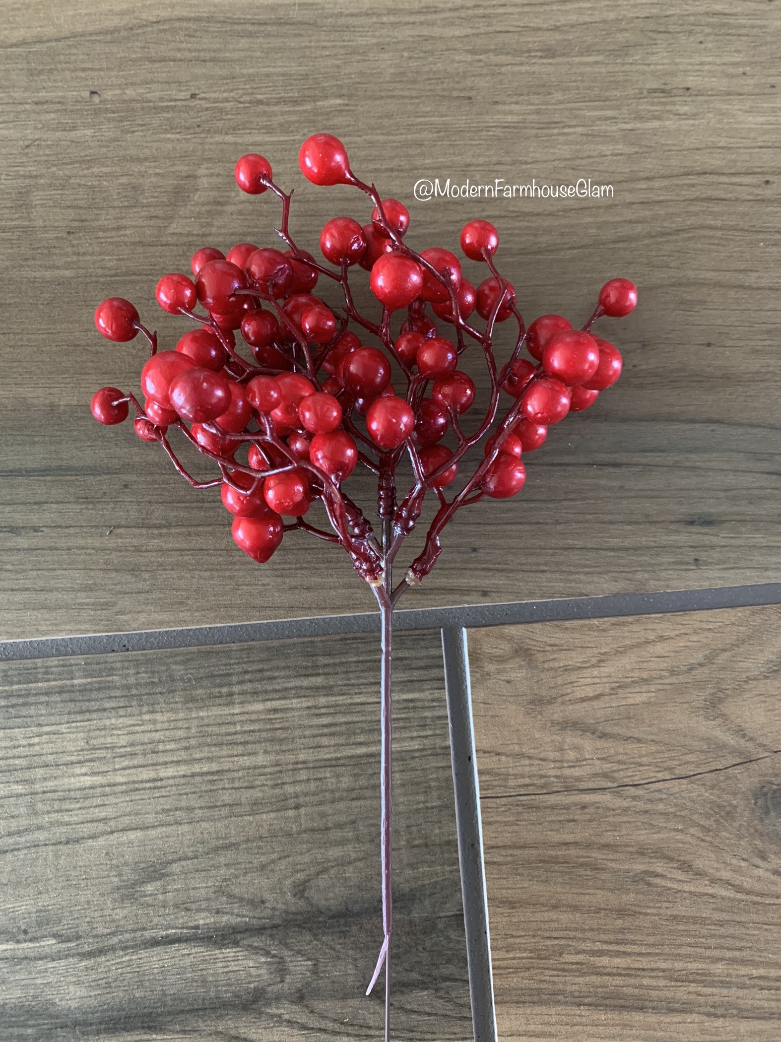 red berry pick stem christmas modern farmhouse glam